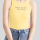 Women's Casual Plain Letter Crew Neck Tank Top B466# Yellow Clothing Wholesale Market -LIUHUA