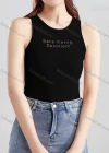 Wholesale Women's Casual Plain Letter Crew Neck Tank Top B466# - Liuhuamall