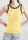Wholesale Women's Casual Plain Letter Crew Neck Contrast Tank Top B468# - Liuhuamall