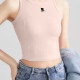 Women's Casual Plain Letter Crew Neck Crop Tank Top B581# Pink Clothing Wholesale Market -LIUHUA