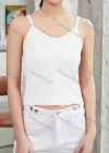 Wholesale Women's Casual Plain Spaghetti Strap Crop Cami Top W051# - Liuhuamall