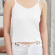 Women's Casual Plain Scoop Neck Crop Cami Top W051# White Clothing Wholesale Market -LIUHUA