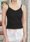 Wholesale Women's Casual Plain Spaghetti Strap Crop Cami Top W051# - Liuhuamall