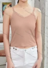 Wholesale Women's Casual Plain Spaghetti Strap Crop Cami Top W051# - Liuhuamall