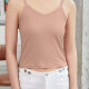 Women's Casual Plain Scoop Neck Crop Cami Top W051# Pale Chestnut Clothing Wholesale Market -LIUHUA