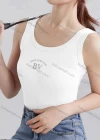 Wholesale Women's Casual Plain Letter Scoop Neck Tank Top W170# - Liuhuamall