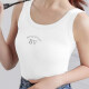 Women's Casual Plain Letter Scoop Neck Tank Top W170# White Clothing Wholesale Market -LIUHUA