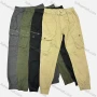 Wholesale Men's Casual Plain Flap Pockets Drawstring Button Closure Cargo Pant 20145# preview