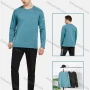 Wholesale Men's Athletic Crew Neck Long Sleeve Texture Plain T-shirts preview
