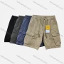 Wholesale Men's Casual Plain Flap Pockets Drawstring Cargo Shorts 2812# preview