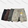 Wholesale Men's Casual Plain Flap Pockets Drawstring Cargo Shorts 2813# preview