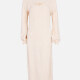 Women's Casual Long Sleeve Cable Knit Cami Dress 2 Piece Set Ivory Clothing Wholesale Market -LIUHUA