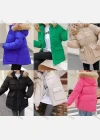 Wholesale Women's Casual Hooded Button Down Faux Wool Puffer Jacket - Liuhuamall