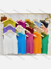 Wholesale Women's Casual Plain Mock Neck Rhinestone Tank Top, LIUHUA CLOTHING WHOLESALE