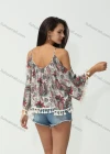 Wholesale Women's Summer Vintage Print Cold Shoulder Crop Cami Top - Liuhuamall