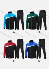 Wholesale Men's Athletic Workout Splicing Colorblock Stand Neck Zip Jacket & Elastic Waist Ankle Length Joggers 2 Piece Set 8088# - Liuhuamall