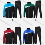 Wholesale Men's Athletic Workout Splicing Colorblock Stand Neck Zip Jacket & Elastic Waist Ankle Length Joggers 2 Piece Set 8088# preview