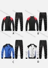 Wholesale Men's Athletic Workout Splicing Colorblock Stand Neck Zip Jacket & Elastic Waist Ankle Length Joggers 2 Piece Set 8868# - Liuhuamall