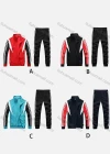 Wholesale Men's Athletic Workout Splicing Colorblock Stand Neck Zip Jacket & Elastic Waist Ankle Length Joggers 2 Piece Set 9905# - Liuhuamall