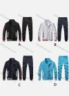 Wholesale Men's Athletic Workout Striped Stand Neck Zip Jacket & Elastic Waist Ankle Length Joggers 2 Piece Set 9906# - Liuhuamall