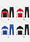 Wholesale Men's Athletic Workout Splicing Colorblock Stand Neck Zip Jacket & Elastic Waist Ankle Length Joggers 2 Piece Set 9971# - Liuhuamall