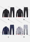 Wholesale Men's Athletic Workout Striped Stand Neck Zip Jacket & Elastic Waist Ankle Length Joggers 2 Piece Set 9973# - Liuhuamall