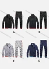 Wholesale Men's Athletic Workout Striped Stand Neck Zip Jacket & Elastic Waist Ankle Length Joggers 2 Piece Set 9975# - Liuhuamall