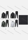 Wholesale Men's Athletic Workout Splicing Colorblock Stand Neck Zip Jacket & Elastic Waist Ankle Length Jogger 2 Piece Set 32370# - Liuhuamall