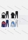 Wholesale Men's Athletic Workout Colorblock Drawstring Zip Hoodie & Elastic Waist Ankle Length Joggers 2 Piece Set 32372# - Liuhuamall