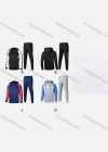 Wholesale Men's Athletic Workout Colorblock Drawstring Zip Hoodie & Elastic Waist Ankle Length Joggers 2 Piece Set 32373# - Liuhuamall