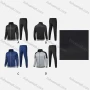 Wholesale Men's Athletic Workout Striped Stand Neck Zip Jacket & Elastic Waist Ankle Length Joggers 2 Piece Set 32375# preview