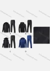 Wholesale Men's Athletic Workout Colorblock Drawstring Zip Hoodie & Elastic Waist Ankle Length Joggers 2 Piece Set 32376# - Liuhuamall