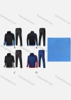 Wholesale Men's Athletic Workout Splicing Colorblock Stand Neck Zip Jacket & Elastic Waist Ankle Length Jogger 2 Piece Set 32377# - Liuhuamall