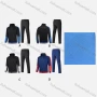 Wholesale Men's Athletic Workout Splicing Colorblock Stand Neck Zip Jacket & Elastic Waist Ankle Length Jogger 2 Piece Set 32377# preview