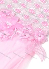 Wholesale Girls Elegant Crew Neck Long Sleeve 3D Floral Rhinestone Splicing Pearl Decor Dress - Liuhuamall