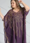 Wholesale Women's Arabic Dubai VNeck Half Sleeve Muslim Islamic Seuqin Maxi Cover Up Dress - Liuhuamall