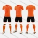 Wholesale Kids Sporty Football Soccer Training & Racing Tee & Shorts 2 Piece Set 21831# Dark Orange Clothing Wholesale Market Liuhua