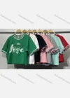 Wholesale Women's Casual Crew Neck Short Sleeve Letter Crop Top - Liuhuamall