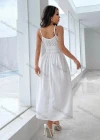 Wholesale Women's Spaghetti Strap Drawstring Ruched Plain Cami Dress AY232# - Liuhuamall