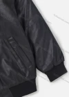 Wholesale Boys' Casual Collar Slant Pockets Rib-Knit Trims Zip Leather Jacket - Liuhuamall