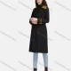 Wholesale Women's Casual Lapel Long Sleeve Double Breasted Pockets Trench Coat With Belt Black Clothing Wholesale Market Liuhua