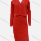 Wholesale Women's Casual Plain Geometric Texture Button Down Long Sleeve V Neck Cardigan & Midi Skirts 2 Piece Set 8# Clothing Wholesale Market Liuhua