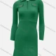 Wholesale Women's Casual Collared Plain Quarter Zip Fake Pocket Metal Decor High Waist Long Sleeve Short Dress 13# Clothing Wholesale Market Liuhua