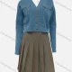 Wholesale Women's Casual Plain Geometric Texture Long Sleeve V Neck Flap Pockets Button Down Cardigan & Short Skirts 2 Piece Set 5# Clothing Wholesale Market Liuhua