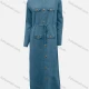 Wholesale Women's Casual Crew Neck Plain Button Decor Fake Pocket Drawstring High Waist Long Sleeve Midi Dress 5# Clothing Wholesale Market Liuhua