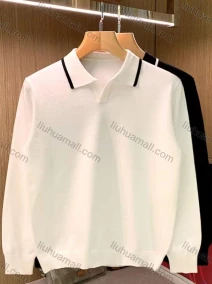 Wholesale Oscar factory casual men's knitted polo shirt with comfortable soft fabric and versatile top, LIUHUA CLOTHING WHOLESALE