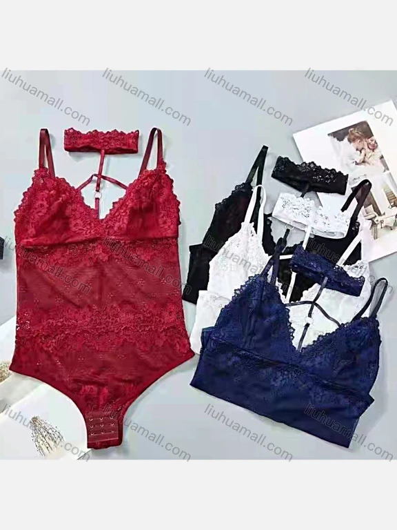 Wholesale Women's Plain Sexy One Piece Lace Lingerie