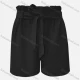 Wholesale Girls Casual Plain Elastic Waist Lace Up Shorts Black Clothing Wholesale Market Liuhua