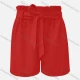 Wholesale Girls Casual Plain Elastic Waist Lace Up Shorts Red Clothing Wholesale Market Liuhua