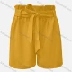 Wholesale Girls Casual Plain Elastic Waist Lace Up Shorts Yellow Clothing Wholesale Market Liuhua